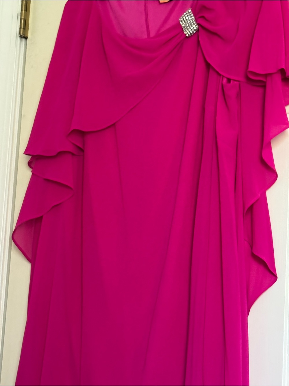 Jessica Howard Hot Pink Cascade Ruffle Midi Dress - Picture 4 of 5